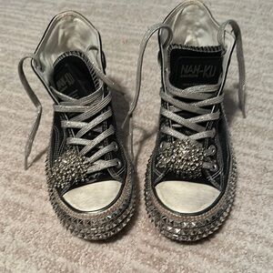 Black and Silver Shoes with Sleek Design